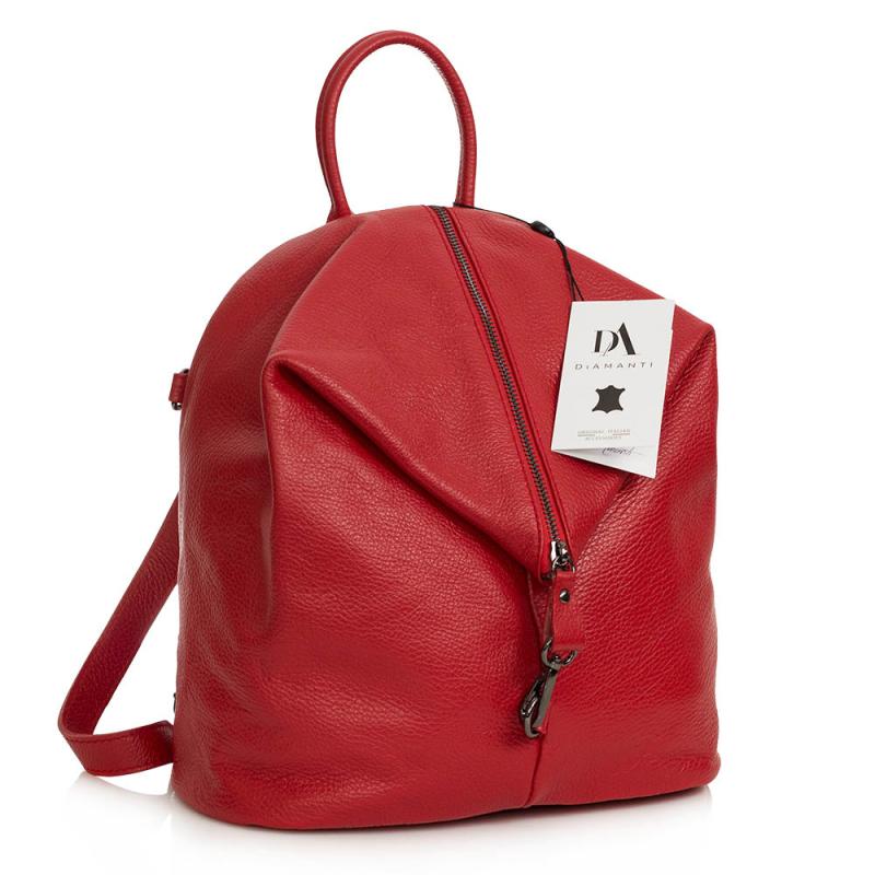 Rucsac dama din piele naturala DiAmanti Zanella Rosso